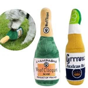 PawJoy Gele Wijnfles Interactief Hondenspeelgoed
