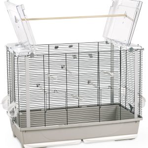 LUANA GRIJS OPEN VOGELKOOI +PLEXI 79*45*60CM