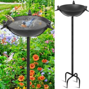 VOGELBAD/ DRINKSCHAAL-  RVS METAAL 39*71CM GARDEN HEROES
