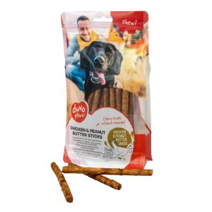 chew! Kip & pindakaas sticks 12,5cm – 30pcs / 330g